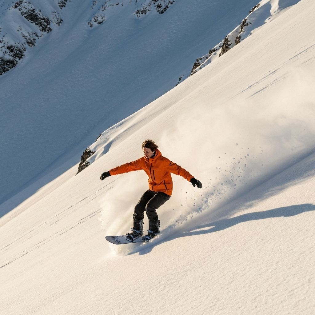 Snowboarder on mountain